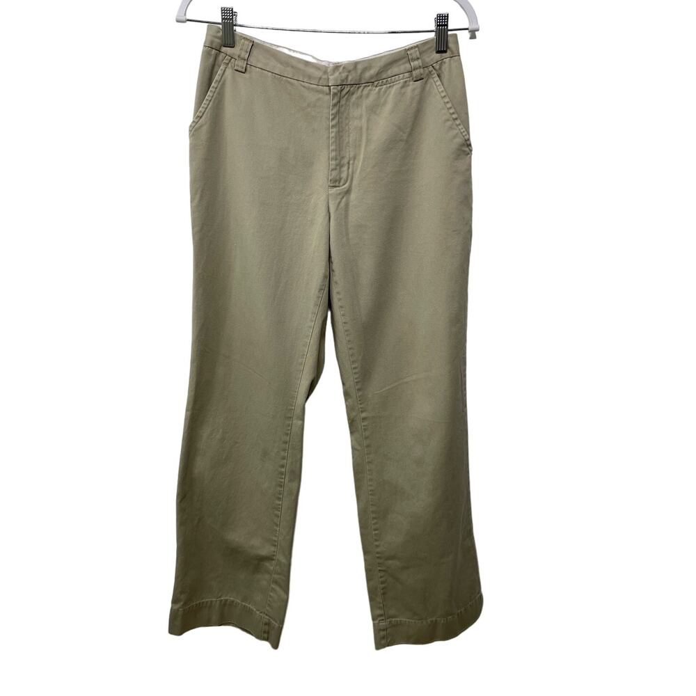 Vintage Old Navy Mid‎ Rise Straight Leg Pants 100% Cotton Beige Women's Size 6